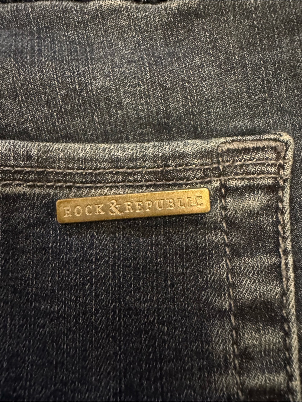 Rock & Republic Pull-On Distressed Jeans Jeggings Denim Rx Fever Blue 10M - Picture 11 of 13